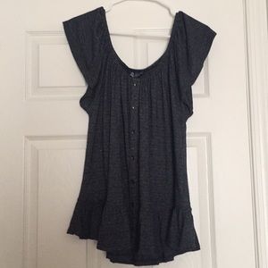 Navy blue short sleeve blouse